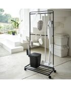 Etagère de rangement avec roulettes Tower noire - 72.5x35x141 cm