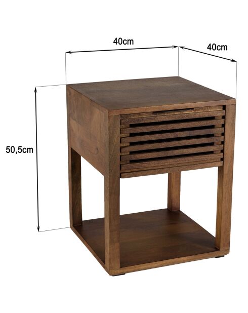 Alix bois opengewerkt nachtkastje van mangohout - 45x45x56 cm