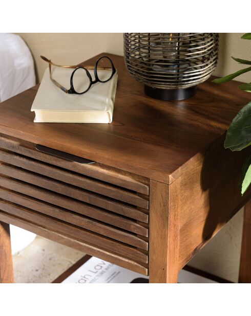 Alix bois opengewerkt nachtkastje van mangohout - 45x45x56 cm