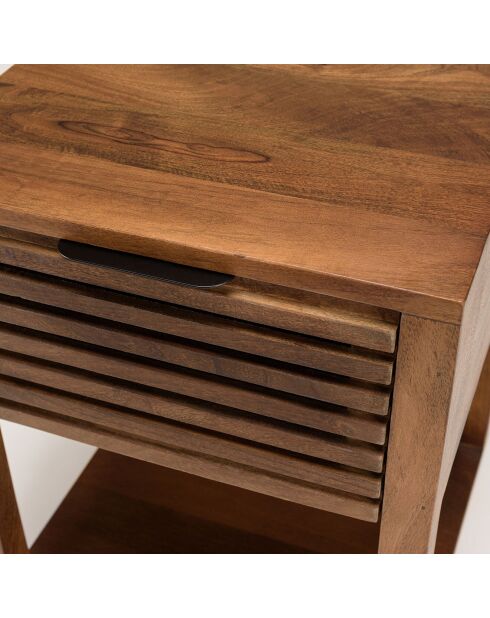 Alix Bois Nachttisch aus Mangoholz mit Lochmuster, 45 x 45 x 56 cm