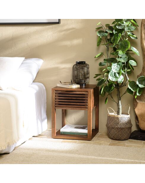 Alix bois opengewerkt nachtkastje van mangohout - 45x45x56 cm