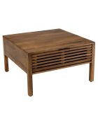 Table basse carrée en bois de manguier ajourés  alix bois - 76x76x47 cm