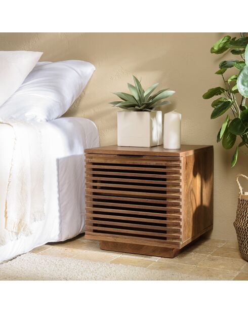 Alix bois opengewerkt nachtkastje van mangohout - 45x45x45 cm