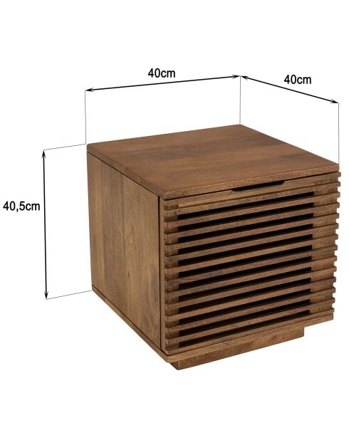 Alix bois opengewerkt nachtkastje van mangohout - 45x45x45 cm