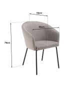 2 Chaises ulysse gris clair - 58x59x79 cm