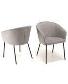 2 Chaises ulysse gris clair - 58x59x79 cm