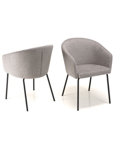 2 Chaises ulysse gris clair - 58x59x79 cm