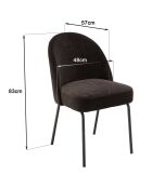 2 Chaises ulysse noires - 48x57x83 cm