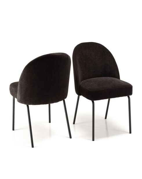 2 Chaises ulysse noires - 48x57x83 cm