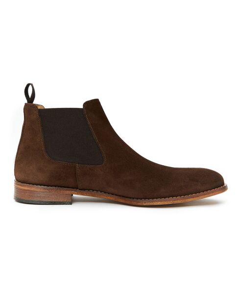 Chelsea Boots en Velours de Cuir Tom marron foncé