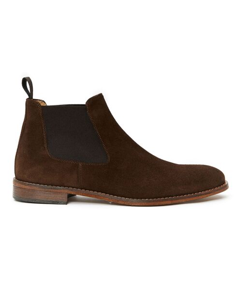 Chelsea Boots en Velours de Cuir Tom marron foncé