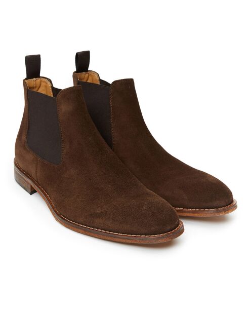 Chelsea Boots en Velours de Cuir Tom marron foncé