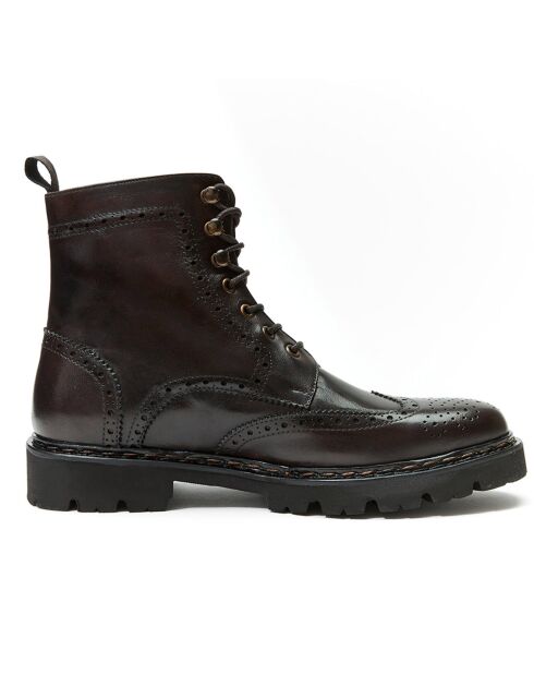 Boots en Cuir Noa marron foncé