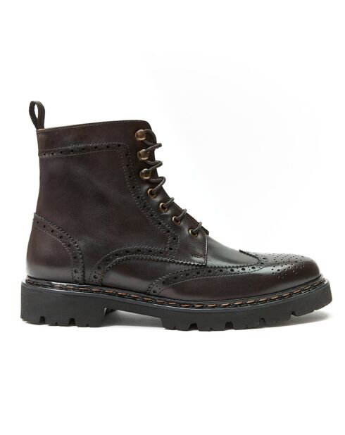 Boots en Cuir Noa marron foncé