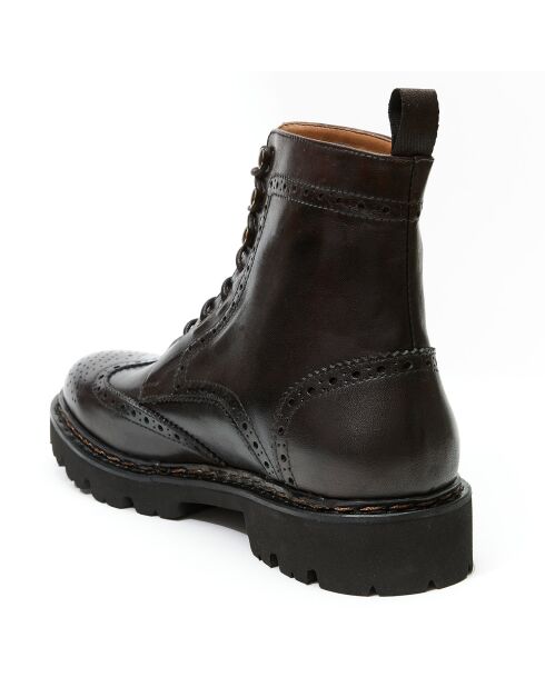 Boots en Cuir Noa marron foncé