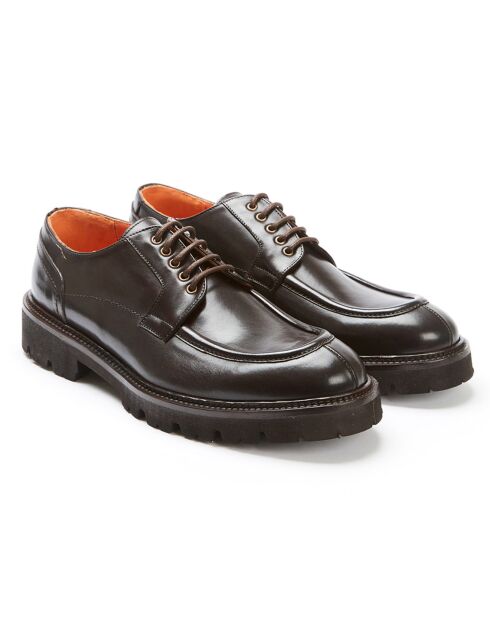 Dunkelbraune Derbys aus Pololeder