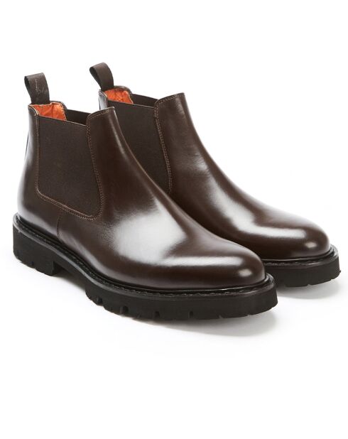 Chelsea Boots en Cuir Mao marron foncé