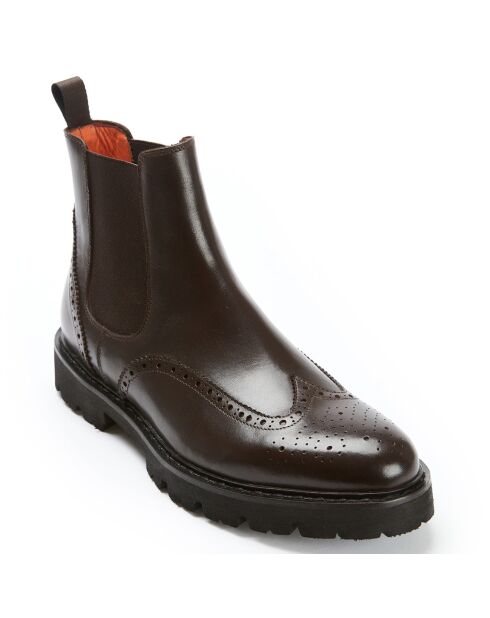 Chelsea Boots en Cuir Toma marron foncé