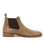 Chelsea Boots en Velours de Cuir Beta taupe