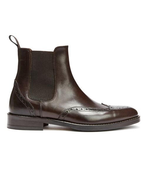 Dunkelbraune Chelsea-Stiefel aus Leder von Leona