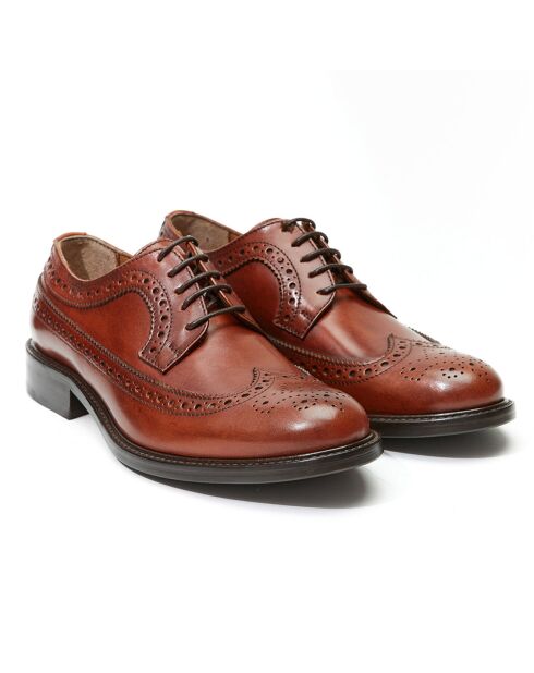 Derbies en Cuir Gil cognac