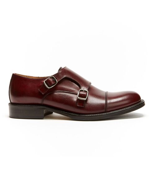 Monks en Cuir Ella bordeaux