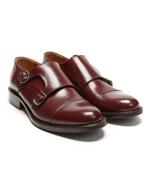 Monks en Cuir Ella bordeaux