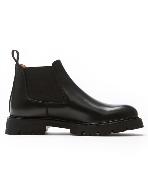 Schwarze Nelly Chelsea-Stiefel aus Leder