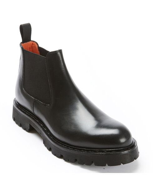 Schwarze Nelly Chelsea-Stiefel aus Leder