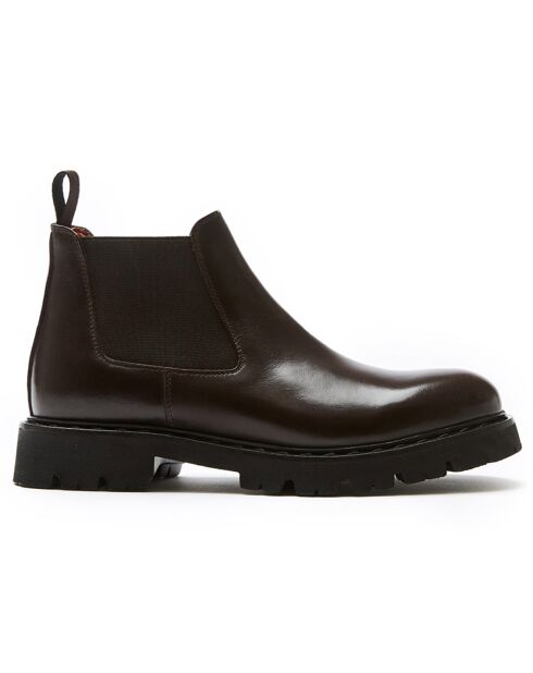 Chelsea Boots en Cuir Nelly marron foncé