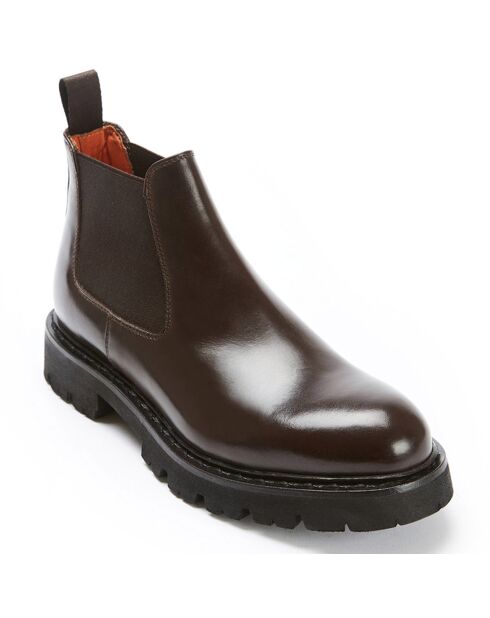 Chelsea Boots en Cuir Nelly marron foncé