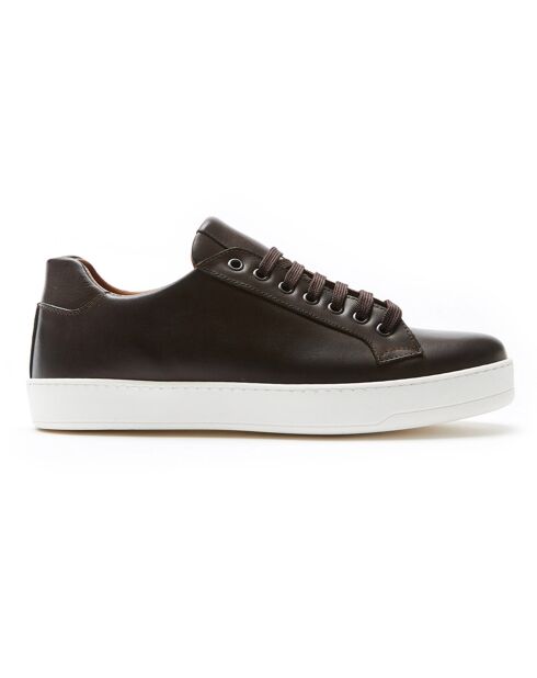 Sneakers en Cuir Marin marron foncé