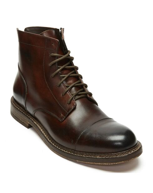 Boots en Cuir Seno marron foncé