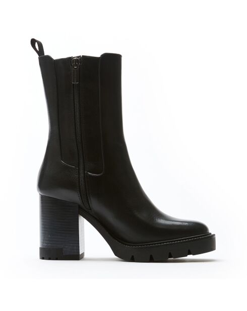 Bottines en Cuir Paola noires - Talon 9 cm