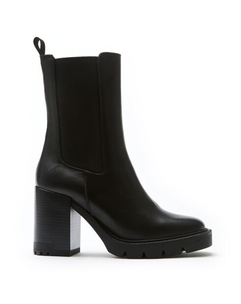 Bottines en Cuir Paola noires - Talon 9 cm