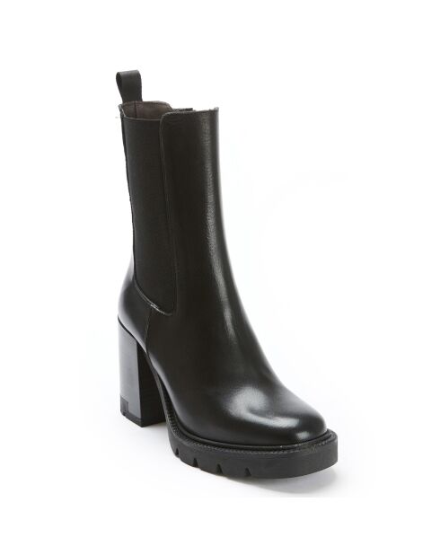 Bottines en Cuir Paola noires - Talon 9 cm