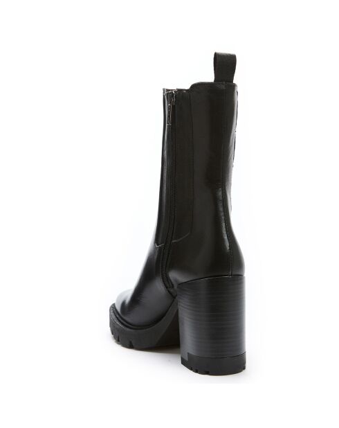 Bottines en Cuir Paola noires - Talon 9 cm