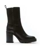 Bottines en Cuir Leana noires - Talon 9 cm