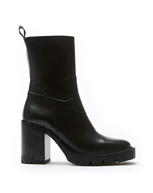 Bottines en Cuir Leana noires - Talon 9 cm