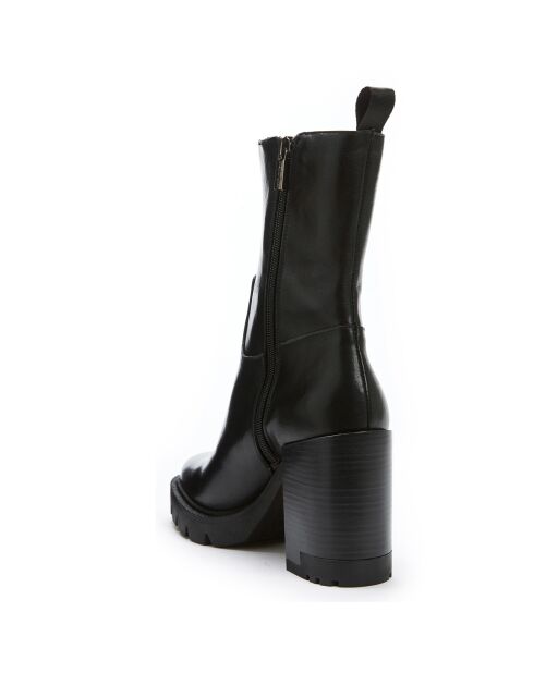 Bottines en Cuir Leana noires - Talon 9 cm