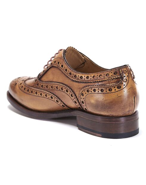 Richelieus en Cuir Sara camel