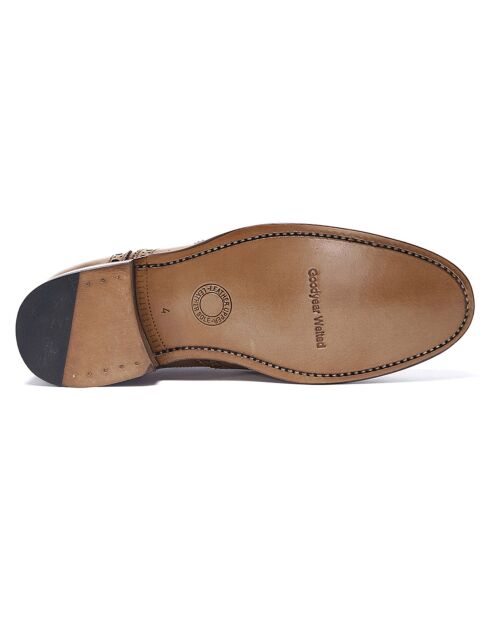 Richelieus en Cuir Sara camel