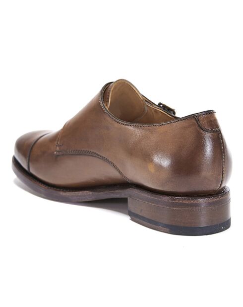 Monks en Cuir Leo taupe