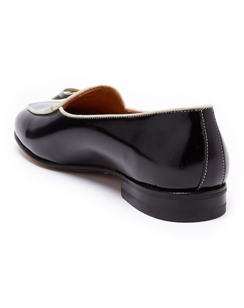 Mocassins en Cuir vernis Lison noir/blanc