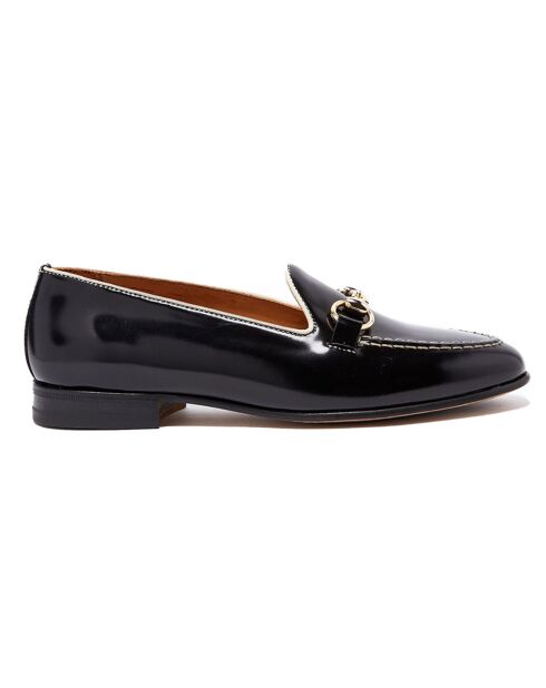 Mocassins en Cuir vernis Lison noirs