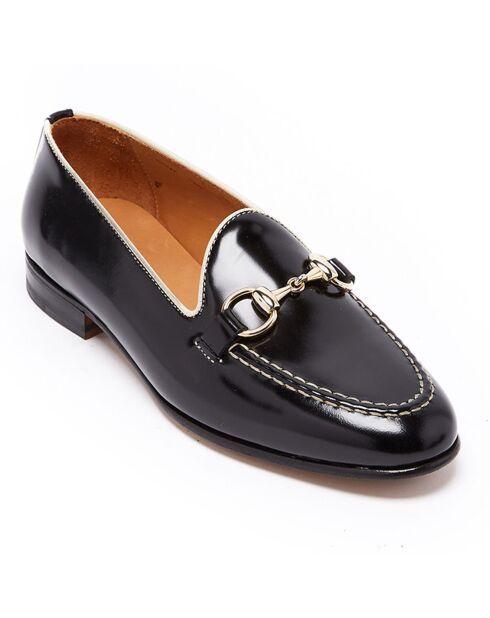 Mocassins en Cuir vernis Lison noirs