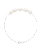 Witgouden en natuurlijke witte barokke zoetwatergekweekte parelarmband