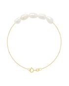Bracelet en Or jaune & Perles de Culture d'Eau Douce baroques blanc naturel