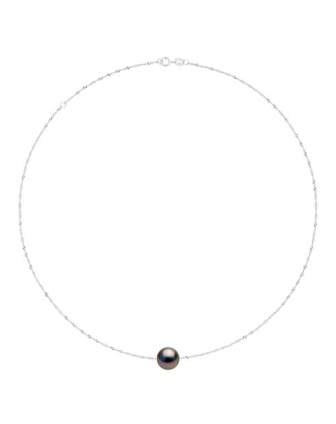 Witgouden en zwarte ronde Tahitiaanse gekweekte parelketting