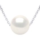 Witgouden en natuurlijke witte ronde zoetwatergekweekte parelketting